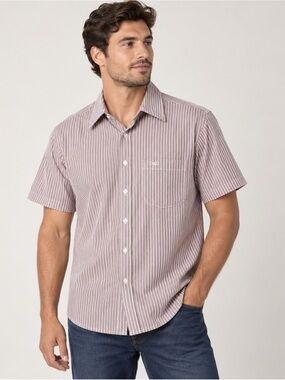 D&G Dolce & Gabbana Men’s Striped Short Sleeve Button Up Shirt 15.5/39